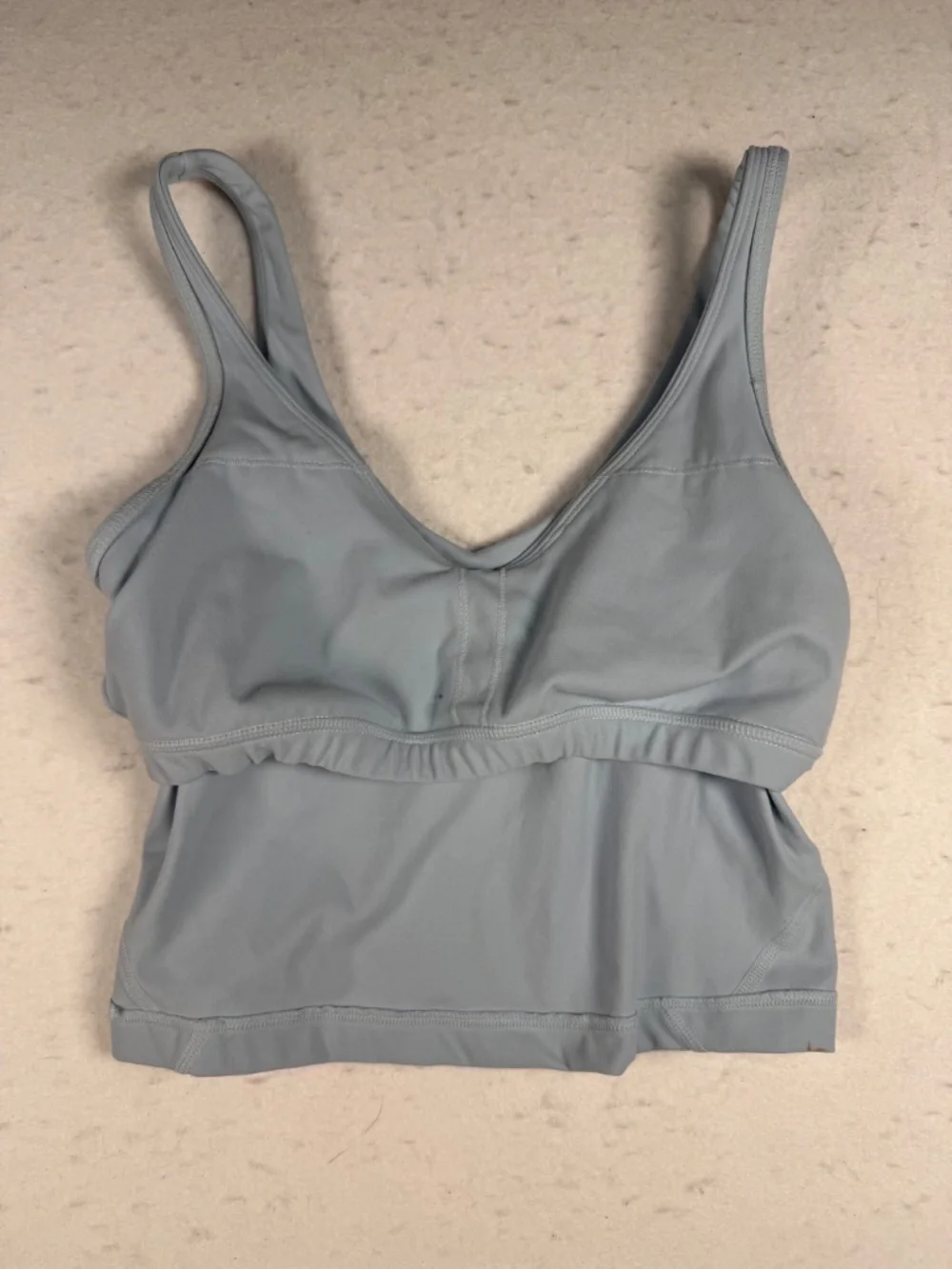Light Dusty Blue Cropped Workout Tank with Shelf Bra Size Small